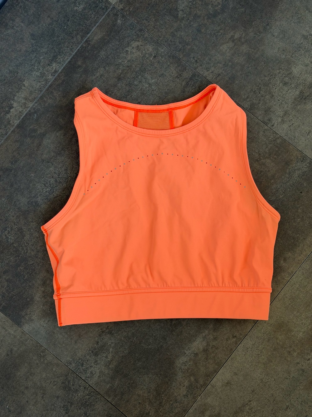 lululemon athletica Neon Orange Mesh-Back Crop Tank